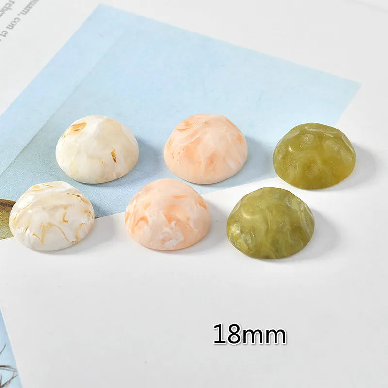 Avocado Green Resin Semi-Circular Patch DIY Earring Jewelry Materials 10 pcs