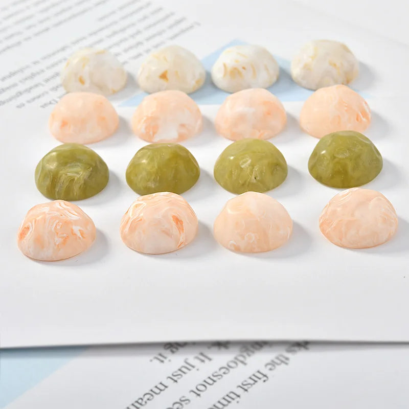 Avocado Green Resin Semi-Circular Patch DIY Earring Jewelry Materials 10 pcs