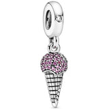 Ice Cream Cone Balloon Clutch Cocktail Pendant 925 Silver Charms