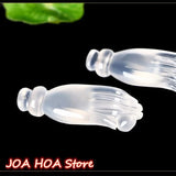 Chalcedony Guanyin Hand Carved Buddha Palm Pendant Necklace