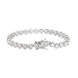 Heart Shape Stone Bracelet Brass CZ Jewelry