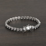 Heart Shape Stone Bracelet Brass CZ Jewelry
