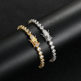 Heart Shape Stone Bracelet Brass CZ Jewelry