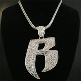 Big Crystal Lobster Clip Pendant Necklace Hip Hop R Jewelry