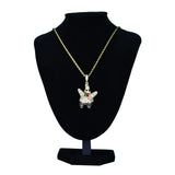 Ice Out Zircon Cartoon Pendant Necklace Men Hip Hop Charm Jewelry
