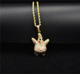 Ice Out Zircon Cartoon Pendant Necklace Men Hip Hop Charm Jewelry