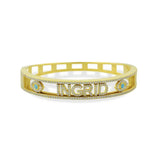 Personalized Name Bangle Pave 5A Cz Letters Heart Evil Eyes Charm Bracelet