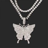 Multilayer Crystal Butterfly Anklet with Rhinestones