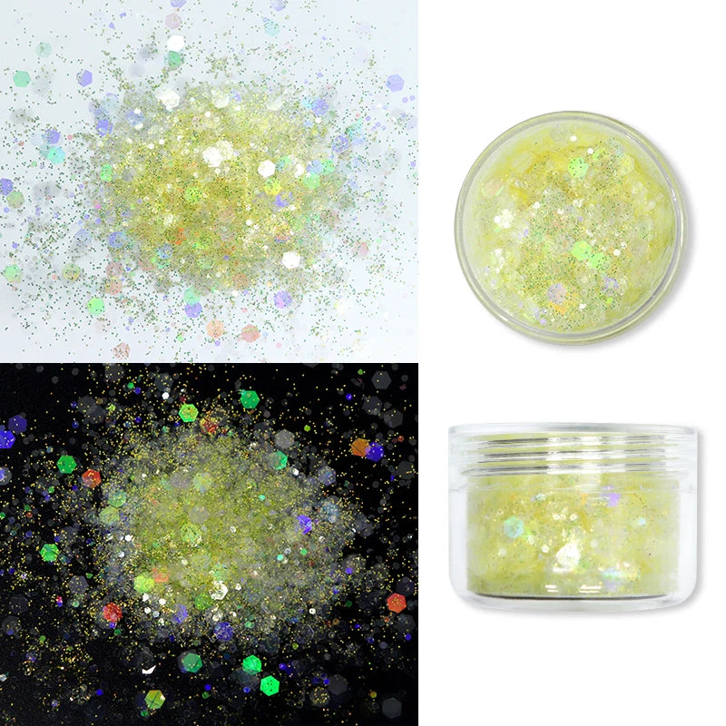 Ice Transparent Glitter Sequins Resin Filler Hexagon Chunky Glitter