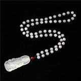 Ice Chalcedony Guanyin Bodhisattva Pendant Men's Agate Necklace