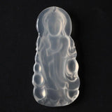 Ice Chalcedony Guanyin Bodhisattva Pendant Men's Agate Necklace