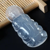 Ice Chalcedony Guanyin Bodhisattva Pendant Men's Agate Necklace