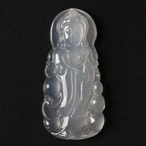 Ice Chalcedony Guanyin Bodhisattva Pendant Men's Agate Necklace