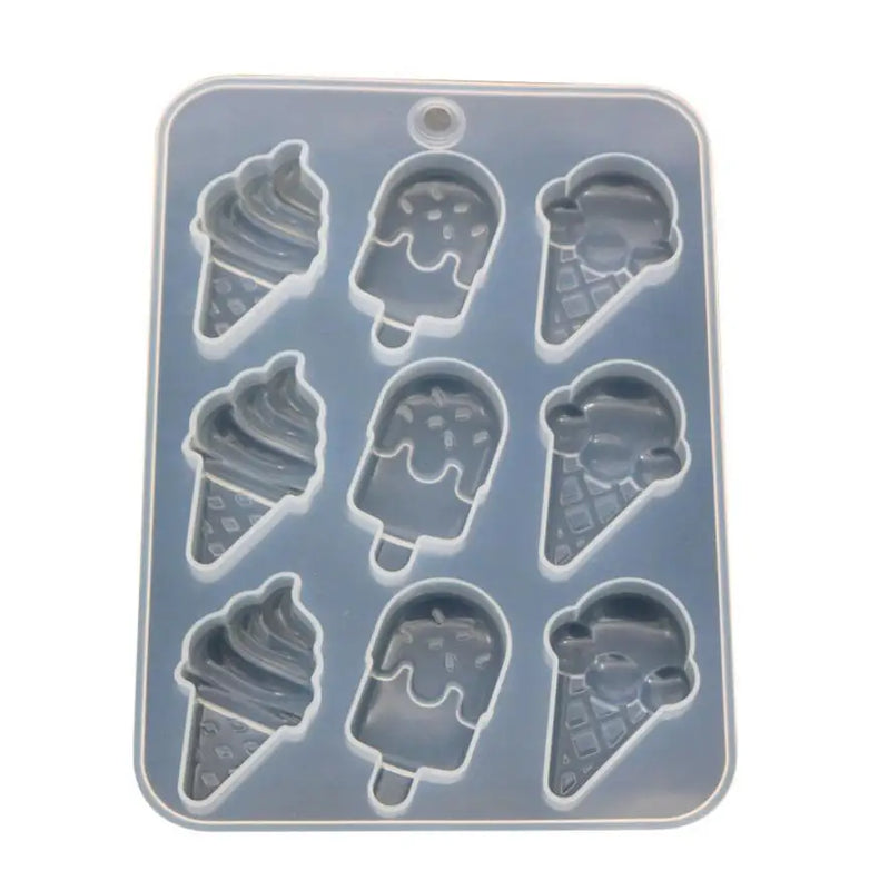 Ice Cream Mold 9 with Mirror Hand Pendant Silicone Mold