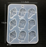 Ice Cream Mold 9 with Mirror Hand Pendant Silicone Mold