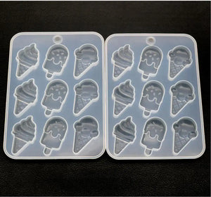 Ice Cream Mold 9 with Mirror Hand Pendant Silicone Mold