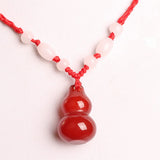 Chalcedony Gourd Pendant with Agate - Jade Jewelry for Men and Women