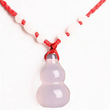Chalcedony Gourd Pendant with Agate - Jade Jewelry for Men and Women