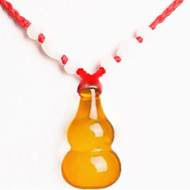 Chalcedony Gourd Pendant with Agate - Jade Jewelry for Men and Women