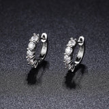 3mm Moissanite Hoop Earrings Sterling Silver D Round Huggie Earrings