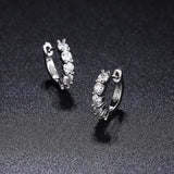 3mm Moissanite Hoop Earrings Sterling Silver D Round Huggie Earrings