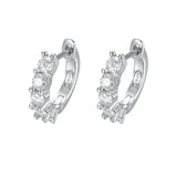 3mm Moissanite Hoop Earrings Sterling Silver D Round Huggie Earrings
