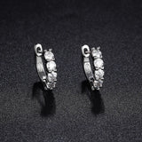 3mm Moissanite Hoop Earrings Sterling Silver D Round Huggie Earrings