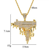 Iced Brass CZ Big Pendants Men's Hip Hop Jewelry Necklace