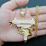 Iced Brass CZ Big Pendants Men's Hip Hop Jewelry Necklace