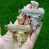 Iced Brass CZ Big Pendants Men's Hip Hop Jewelry Necklace