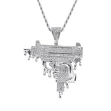 Iced Brass CZ Big Pendants Men's Hip Hop Jewelry Necklace