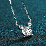 Iced Moissanite Bear Pendant Necklace 925 Silver Lab Diamond Women Necklace