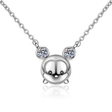 Iced Moissanite Bear Pendant Necklace 925 Silver Lab Diamond Women Necklace