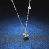 Iced Moissanite Pearl Necklace 925 Silver Pendant