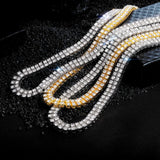 Iced Out 2 Row Tennis Bracelet Necklace Hip Hop Jewelry Choker Chain Gift