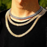 Iced Out 2 Row Tennis Bracelet Necklace Hip Hop Jewelry Choker Chain Gift
