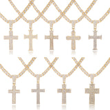 Iced Out Ankh Cross Pendant Necklace Choker Chain