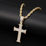 Iced Out Ankh Cross Pendant Necklace Choker Chain