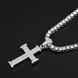 Iced Out Ankh Cross Pendant Necklace Choker Chain