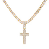 Iced Out Ankh Cross Pendant Necklace Choker Chain