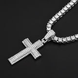 Iced Out Ankh Cross Pendant Necklace Choker Chain