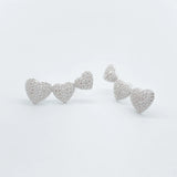 Zircon Heart Dangle Earrings Iced Out Women Jewelry