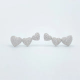 Zircon Heart Dangle Earrings Iced Out Women Jewelry