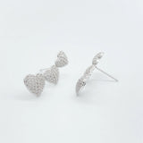 Zircon Heart Dangle Earrings Iced Out Women Jewelry
