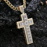 Iced Out Cross Pendant Necklace Hip Hop 13Mm Cuban Chain Necklace