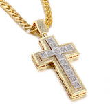 Iced Out Cross Pendant Necklace Hip Hop 13Mm Cuban Chain Necklace