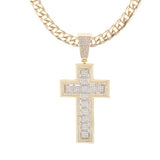 Iced Out Cross Pendant Necklace Hip Hop 13Mm Cuban Chain Necklace