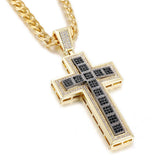 Iced Out Cross Pendant Necklace Hip Hop 13Mm Cuban Chain Necklace