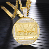 Iced Out Last Supper Pendant Men Big Jesus Zircon Silver Charm Necklace