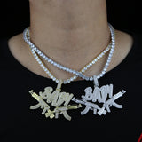 Iced Out Bling AK47 Pendant Necklace with 5mm Tennis Chain